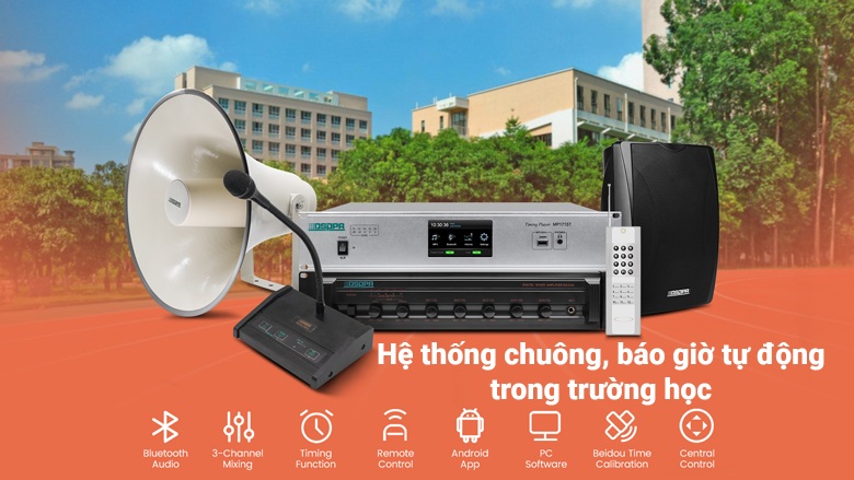 Hệ thống chuông, báo giờ tự động trong trường học