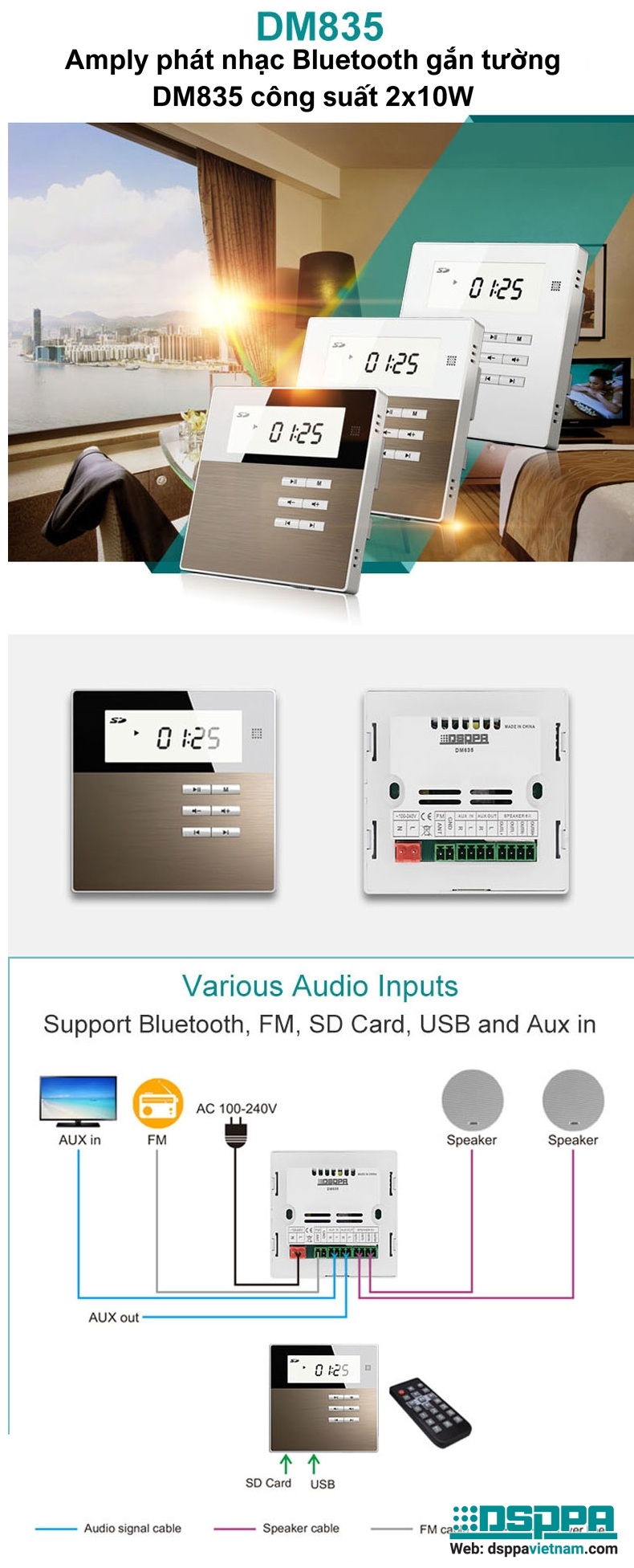 Sơ đồ kết nối Amply phát nhạc Bluetooth gắn tường DM835 công suất 2x10W.jpg