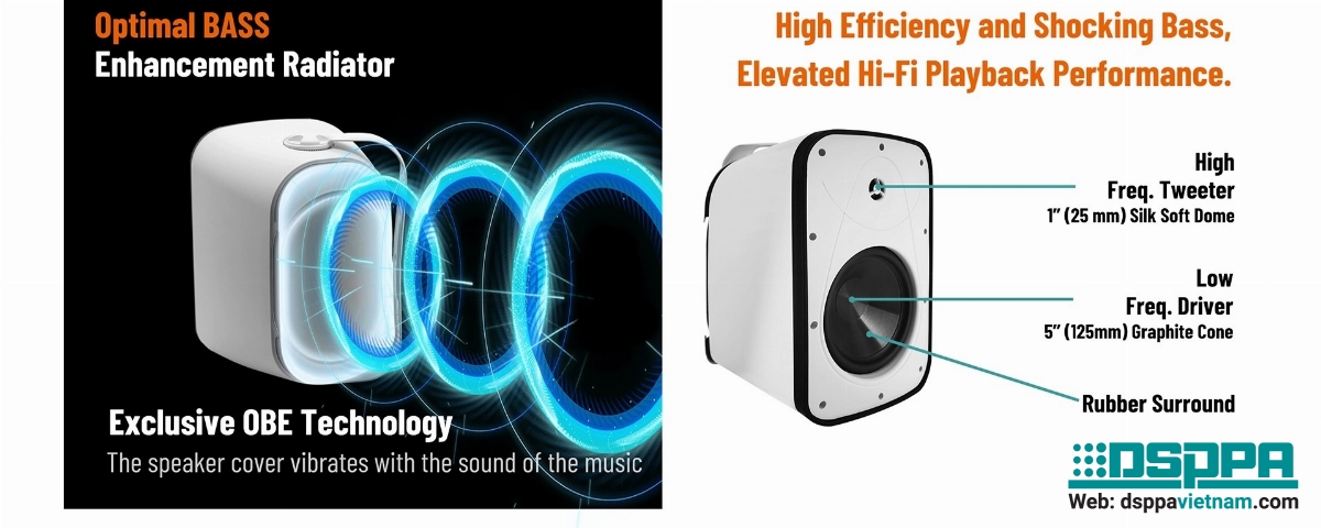 Loa hộp gắn tường ngoài trời công suất 40W DSP5040 IP66 - Hiệu năng cao