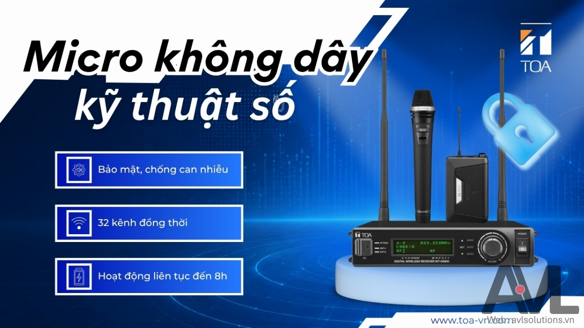Micro kỹ thuật số TOA D5000 Series- Giải pháp Micro chống nghe trộm tuyệt đối
